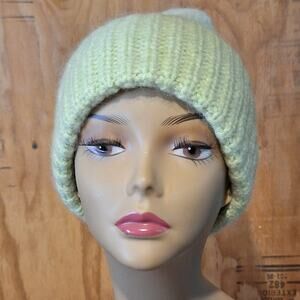 NWT Madewell Beanie Women's OSFM Mohair Wool Blend Key Lime Cuffed Outdoor Cozy
